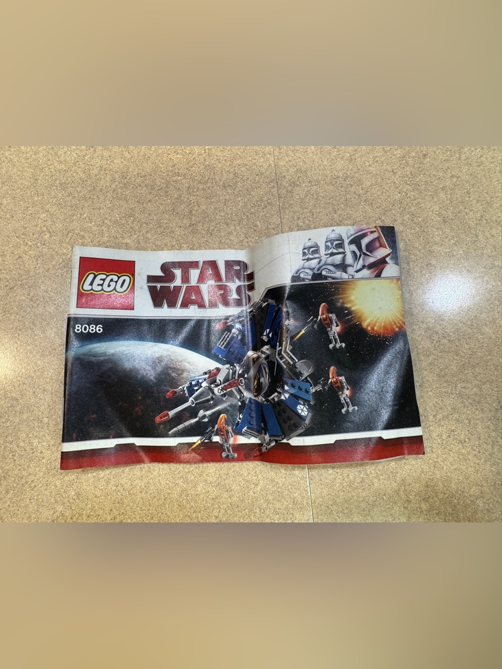 Lego 8086 Star Wars Droid Tri-fighter Instruction Manual Book Only